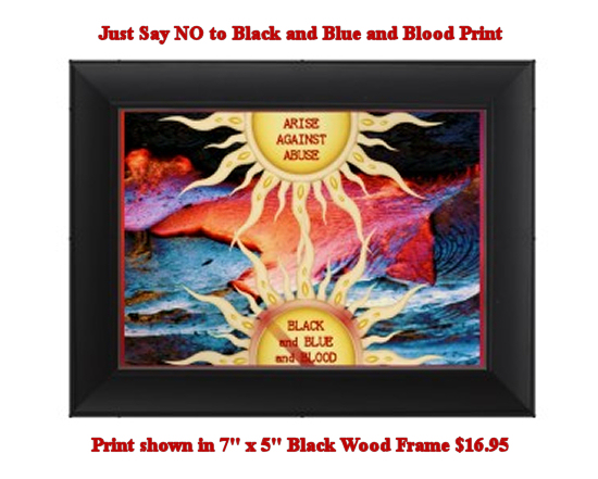 Just Say NO to Black and Blue and Blood framed print